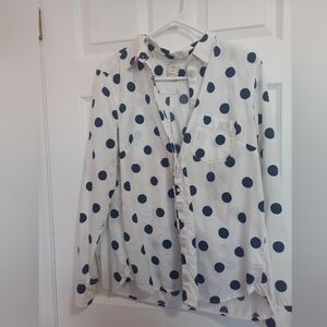 GAP Casual White Shirt with Dark Dots